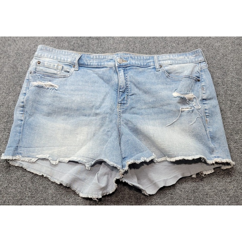 Torrid Denim Shorts Size 22 Perfect 5" Short Vintage Stretch Blue Distressed